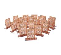 Ipetboom 20 Pièces Numéros de Table Bois avec Supports Marqueurs de Table pour Mariage et Panneaux de Bois pour Événements Fêtes et Banquets