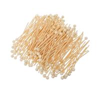 Ipetboom 200 Pièces Bâtonnets Bois avec Perle Ronde Bâtons Cake Pop Solides pour Bonbons Durs Agitateur Bois pour Boissons Accessoires DIY pour Desserts et Fêtes