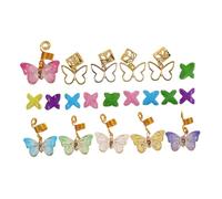 Ipetboom 20pièces Accessoires Pour Tresses Cheveux Lot De Breloques Dorées Bijoux Bague Manchette Africain Dreadlock