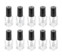 Ipetboom 20pièces Flacons Vides Verre Simples Lot de Pots Carrés pour Vernis à Ongles à Remplir Soi-même avec Bouchons à Pinceau