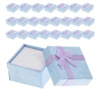 Ipetboom 24 pièces Boîtes à Bijoux Carrées Violettes Lot pour Rangement et Protection de Bagues Écrins Élégants Compacts pour Bijoux Coffrets Cadeaux pour Femmes et Filles