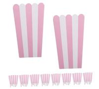 Ipetboom 24 Pièces Boîtes à Popcorn Papier à Rayures Roses Lot de Petites Boîtes avec Bordure Ondulée pour Anniversaires Cinéma et Snack Parfaites pour Popcorn Bonbons Cookies et Autres