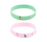Ipetboom 24 pièces Bracelets Silicone Flamant Bracelets Colorés pour Fête été Accessoires Poignet Décoratifs Invités Anniversaire Lanières Poignet Thème Tropical
