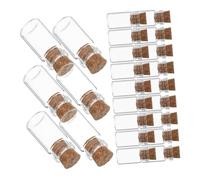 Ipetboom 24 pièces Lot de Mini Bouteilles Verre avec Bouchons Liège Petits Flacons Étanches pour Souhaits Décoration DIY et Stockage Dobjets Bocaux à Message et Potions