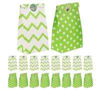 Ipetboom 24 Pièces Sacs Cadeaux Trèfle Saint-patrick Sachets Bonbons Verts Emballages Papiers pour Fêtes Sacs à Friandises Irlandais Pochettes Cadeaux Rustiques pour Fête