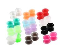 Ipetboom 24pièces Bouchons Tunnel Oreille Silicone Écarteurs Oreilles Expandeurs Double Flare Couleurs Mélangées Bijoux De Piercing Pour Style Unique