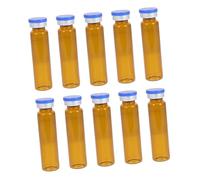 Ipetboom 25 pièces Lot de Flacons Échantillons Verre Transparent et Tea Color avec Bouchon Doré Flacons pour Poudre Médicinale et Réactifs Bouteilles Multi Usages Compactes et Légères pour