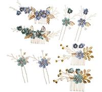 Ipetboom 2ensemble Accessoires De Cheveux De Mariage Avec Fleurs Perles Et Lot De Peignes Et Épingles Pour Formelles Chez Femmes