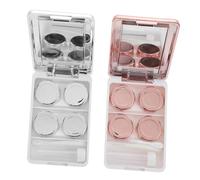Ipetboom 2ensembles Boîte De Rangement Portable pour Lentilles De Étui Plastique pour Deux De Lentilles pour Voyages Couleurs Élégantes Doré Accessoires Cosmétiques