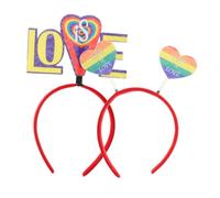 Ipetboom 2pcs Rainbow Heart Bandand Pour Pride Parade Accessoires De Cheveux Multicolores Pour La Fête Festival D'anniversaire De Mariage