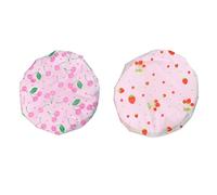 Ipetboom 2pièces Bonnet De Douche Imperméable Séchage Rapide Double Couche Élastique Pour Femmes Adultes Motifs Fraise Et Cerise Lot