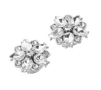 Ipetboom 2pièces Boutons de Manchette Alliage Strass Design Floral pour Chemise Accessoires de Costume Résistants au Ternissement Compatibles avec Diverses Poignets