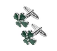 Ipetboom 2pièces Boutons De Manchette Trèfle à Quatre Émail Vert pour Homme Alliage Confortable Accessoires pour Saint-Patrick Et Réunions Affaires