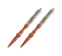 Ipetboom 2pièces Brosse à Cheveux Ronde Bois avec Poils de Sanglier pour Brushing Volume et Bouclage Mini Peigne pour Frange et Barbe pour Hommes et Femmes
