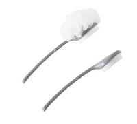 Ipetboom 2pièces Brosse de Douche à Manche Long Masseur de Peau pour Corps Brosse de Bain pour Dos Gris