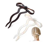 Ipetboom 2pièces Épingles à Cheveux Forme De Nœud Lot De Épingles u Acétate Pour Chignons Et Accessoires Élégants Mermaid Et Marron