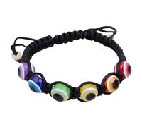 Ipetboom 2Pièces Evil Eye Woven Bracelet Set For Women And Men Adjustable Rainbow Friendship Jewelry