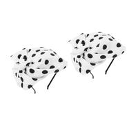 Ipetboom 2pièces Fascinator Beret Headband Vintage Hair Accessory Pour Femmes Pour Mariages Tea Parties Et Événements Élégants à Pois Noirs