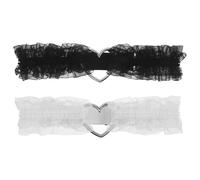 Ipetboom 2pièces Jarretière de Jambe Dentelle Blanche Élastique Ajustable pour Femme de Jarretières de Mariage pour Noce et Soirées