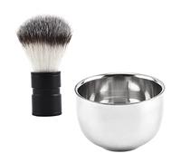 Ipetboom 2pièces Kit De Rasage Homme Avec Brosse à Barbe Et Bol Acier Outil Pratique Pour Une Mousse Et Confortable