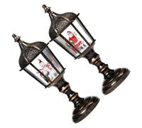 Ipetboom 2pièces Lanterne Boule à Neige De Noël Père Noël Lumineux Lanterne Musicale Résine Bonhomme De Neige Décoration Festive Intérieure