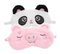 Ipetboom 2pièces Masque De Sommeil Peluche Pour Adultes Et Garçon Fille Cochon Rose Panda Cœur Couvre-yeux Confortable Et Portable Pour Siestes