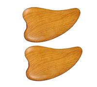 Ipetboom 2pièces Outils De Massage Facial Bois Gua Sha Plaque De Grattage Pour Thérapie Du Visage Améliore La Circulation Et Élasticité Peau