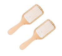 Ipetboom 2pièces Peigne à Cheveux Bois Carré De Massage Pour Coiffure à Domicile Ou Voyage Assorties