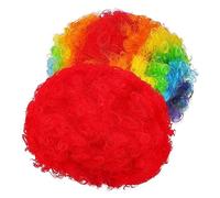 Ipetboom 2pièces Perruque De Clown Arc-ciel Style Afro Lot De Perruques Pour Déguisement De Fête Rétro Ou Halloween Douce Et Confortable Facile à Porter