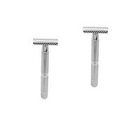 Ipetboom 2pièces Rasoir De Sûreté Acier Inoxydable à Double Lame Pour Hommes Conception Texturée Pour Prise Main Optimale Parfait Pour Rasage Professionnel Domicile