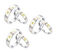 Ipetboom 3 Ensembles Bague De Couple Anneau Quelques Bagues Bague Chic Bagues Assorties Réglables Bague Créative Bagues D'amoureux Bagues De Pour Les Couples Cuivre 2 Pièces * 3