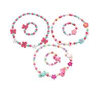 Ipetboom 3 Ensembles Bracelet De Perles Pour Garçon Fille Avec Ensemble Collier Et Bracelet Bois Parure De Bijoux Pour Filles Cadeau