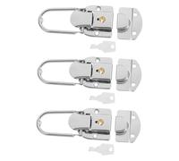Ipetboom 3 ensembles Lot de Loquets Métalliques Solides avec Clés Serrure Moraillon Antivol pour Valises Boîtes de Rangement et Outils Fermoir à Bascule Facile Utilisation