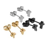 Ipetboom 3 Paires Boucles Oreilles Croix Minimalistes Titane Résistantes Anti-rayures pour Homme et Femme Clous Oreille Légers et Hypoallergéniques pour Cartilage Bijoux Piercing Mode