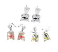 Ipetboom 3 paires Boucles Oreilles Rigolotes Femme Sacs Eau Transparents Design Requin Original Coloris Aléatoire Léger et Confortable pour Fête et Cosplay Couleur Couleur Aléatoire