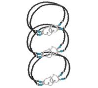 Ipetboom 3 Pièces Bracelet de Cheville Bohème Double Cœur et Perles | Plastique et Résine, Double Couche Légère, Style Vacances Plage, Lot de Trois, pour Tenues Casual