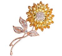 Ipetboom 3 Pièces broche fleur de soleil goupille broches de tournesol épingles à foulard broche tournesol femmes revers badge de broche de conception de fleurs broche strass fleur alliage