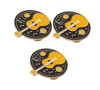 Ipetboom 3 Pièces Broches Musique Alliage de Zinc avec Émail Broches Guitare et Batterie Originales pour Mariage Concert et Accessoires de Mode Créatifs