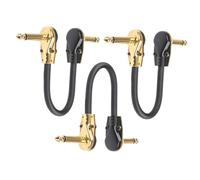 Ipetboom 3 pièces Câbles Patch Guitare Lot de Câbles Instrument Souples Angle Plat pour Pédales Effet Guitare et Anti-interférences