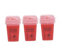 Ipetboom 3 Pièces Conteneur Aiguilles Compact avec Couvercle Basculant Collecteur Portable pour Déchets Tranchants de Rangement pour Voyage et Usage Quotidien Lot de Rouge