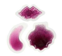 Ipetboom 3 pièces Gel Pack Visage Yeux Lèvres Masque Thérapie Chaud Froid Flexible Soin Contour Yeux Anti-poches Anti-gonflement Application Réutilisable pour Fatigue et Blessures