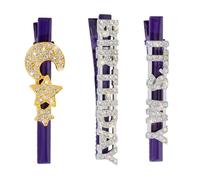 Ipetboom 3 Pièces Glitter Rhinestone Hair Clips Moon Star Barrettes For Birthday Party Elegant Lightweight Hair Accessories For Women And