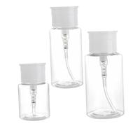 Ipetboom 3 pièces Lot de Flacons de Voyage Rechargeables Bouteilles Plastique Transparentes Poussoirs Étanches et Légères pour Stockage de Liquides Cosmétiques