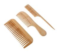 Ipetboom 3 pièces Peigne en bois large dents antistatique démêloir doux cheveux épais et bouclés massage du cuir chevelu coiffure précise salon et usage quotidien