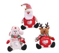 Ipetboom 3 Pièces Pochons de Noël Motifs Père Noël Bonhomme de Renne Sacs à Cartoon pour et