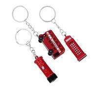 Ipetboom 3 Pièces Porte Clés Souvenirs Uni Porte Clés Téléphone Londonien Boîte Aux Lettres et Autobus Accessoires de Voyage Britanniques
