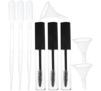 Ipetboom 3 Pièces Set de Tubes Mascara Vides Transparents avec Brosses, Entonnoirs et Pipettes pour Transfert d’Huile de Maquillage DIY Couleur Aléatoire