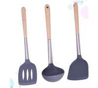 Ipetboom 3 pièces Set Ustensiles de Cuisine Silicone Résistants Chaleur Spatule Louche Passoire Antiadhésive pour Maison et Restaurant