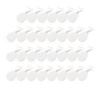 Ipetboom 30 Pièces Boucles D'oreilles à Sublimation en Mdf Blanc Forme Goutte D'eau pour Création de Bijoux et Fabrication D'ornements Garçon et Filles