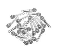 Ipetboom 30 pièces Lot de Breloques Microphone Alliage Argenté Vintage Pendentifs Instruments de Musique pour DIY Bijoux Bracelets Colliers et Porte-clés Personnalisés